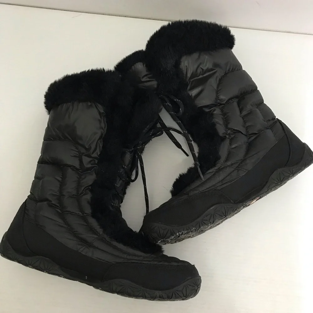 The North Face Nuptse Boots Black Puffer Goose Down Women Size 7.5